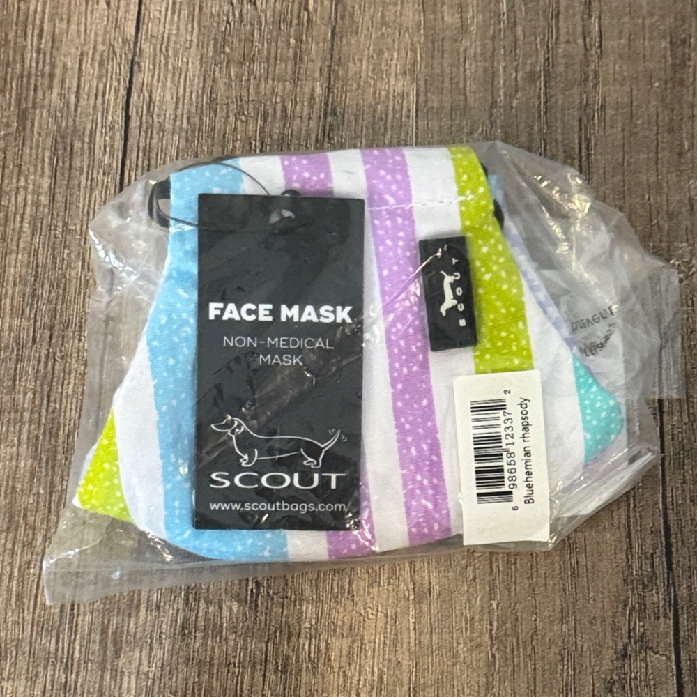 Scout Kids Mask in Pastel Blue, Purple, Green & White Stripes